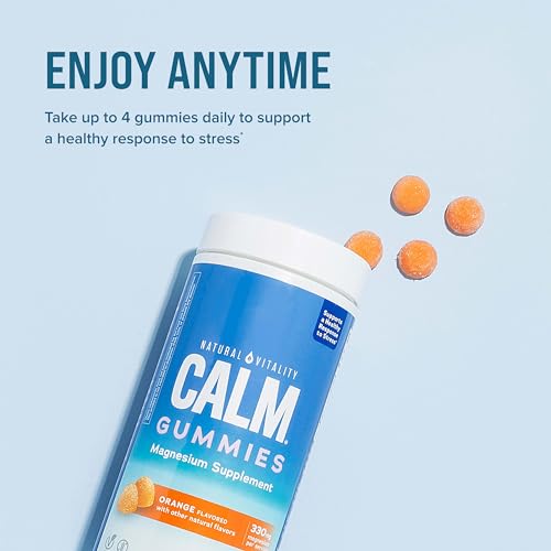 Natural Vitality Calm Magnesium Citrate Gummies - Stress Relief, Vegan & Non-GMO, Orange - 240 Count - Image 11