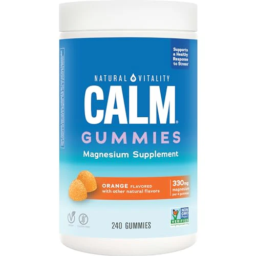 Natural Vitality Calm Magnesium Citrate Gummies - Stress Relief, Vegan & Non-GMO, Orange - 240 Count - Image 9