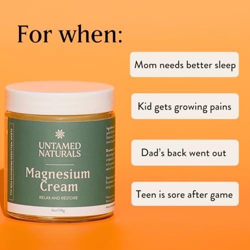 Untamed Naturals Magnesium Cream - Relieves Stress & Aches, Mint Scent, 4oz for Relaxation - Image 2