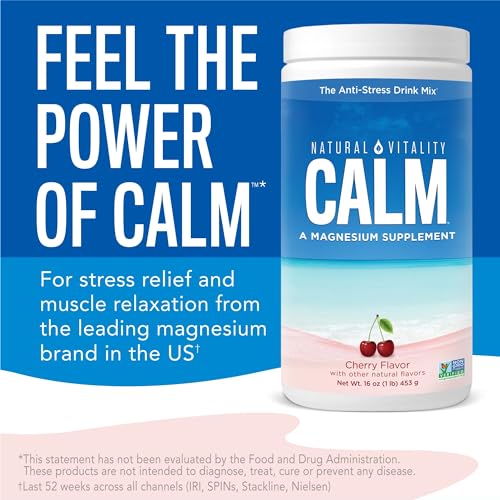 Natural Vitality Calm Magnesium Supplement - Supports Stress Relief, Cherry Flavor - 8 oz - Image 8