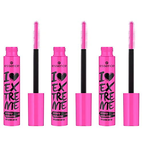essence I Love Extreme Crazy Volume Mascara - Vegan, Cruelty Free, No Parabens - Pack of 3