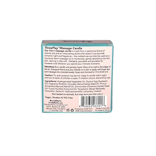 Lovability ThreePlay Massage Candle - Mood-Setting, Moisturizing Oil, Natural Ingredients - 2oz - Image 6