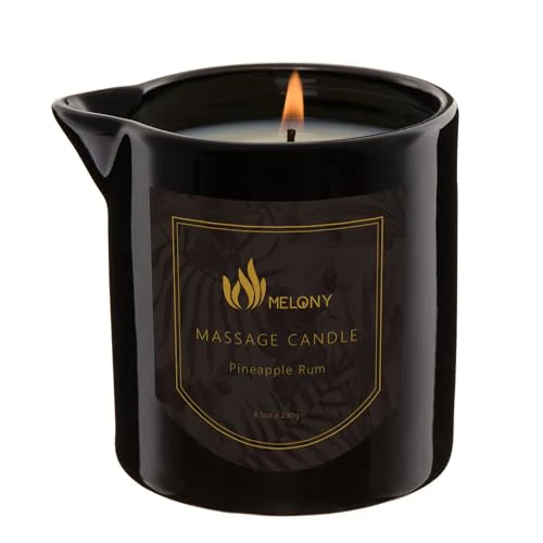MELONY Massage Oil Candle - Ultra-Moisturizing, Natural Ingredients, Aromatherapy - 8.1 oz