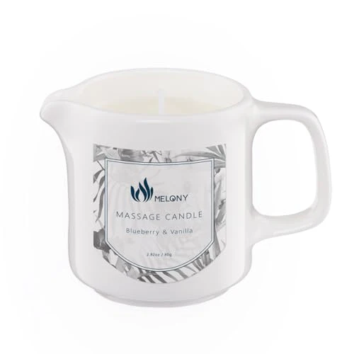 MELONY Massage Oil Candle - Nourishing Almond & Shea, Relaxing Aromatherapy - 2.82oz
