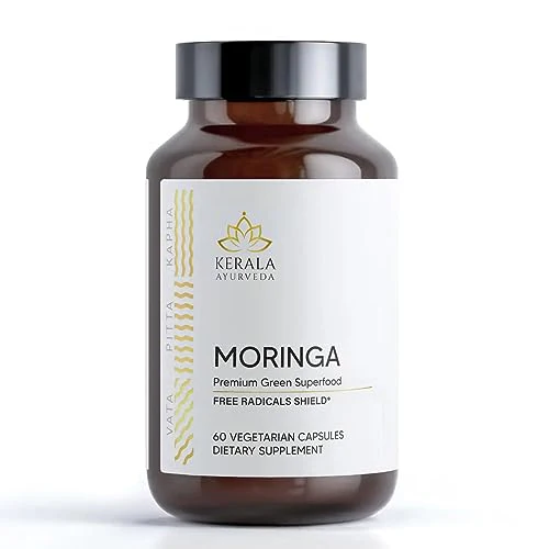 Kerala Ayurveda Moringa Capsules - Boosts Immunity, Energy & Skin Health - 60 Count