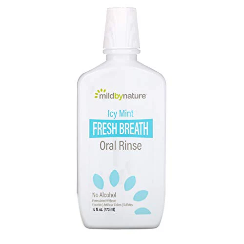 Mild by Nature Fresh Breath Oral Rinse - Alcohol-Free, Vegan, ICY Mint - 16 fl oz