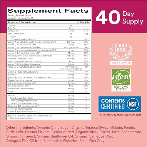 SmartyPants Women's Multivitamin Gummies - 21 Essential Nutrients, Gluten-Free - 240 Count - Image 2