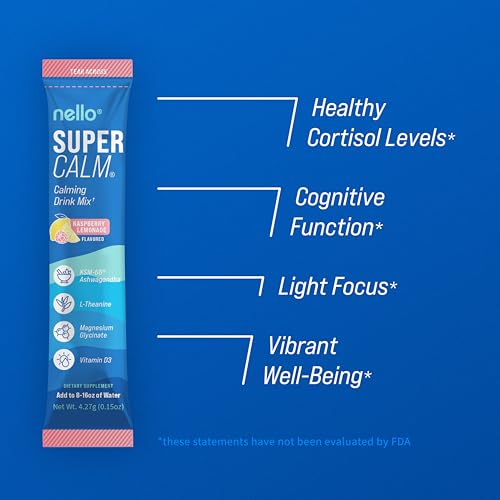 Nello Supercalm Powdered Drink Mix - Promotes Relaxation & Focus, Raspberry Lemonade - 20 Ct - Image 3