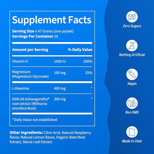 Nello Supercalm Powdered Drink Mix - Promotes Relaxation & Focus, Raspberry Lemonade - 20 Ct - Image 6