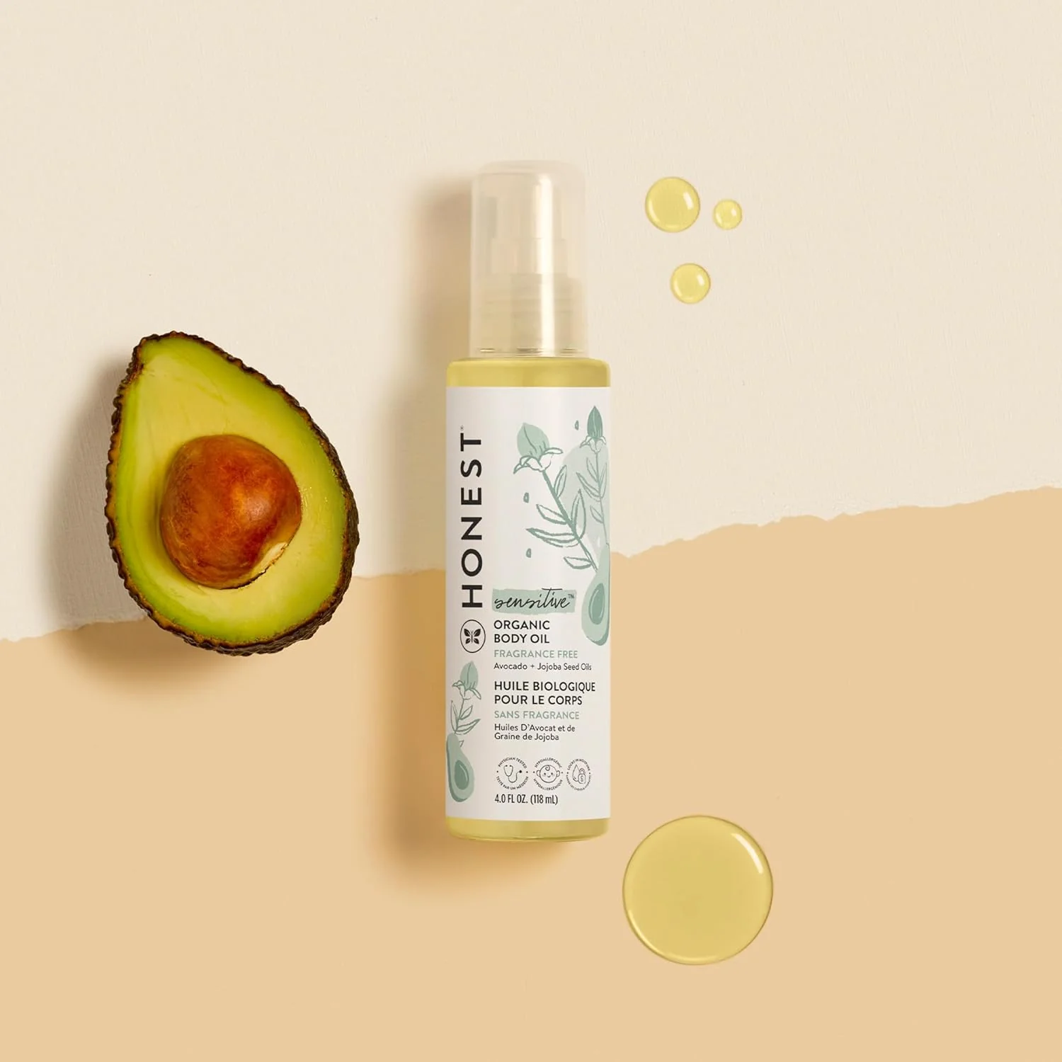 The Honest Company Body Oil - Soothes Dry Skin, Plant-Based, Hypoallergenic - 4 fl oz - Image 3