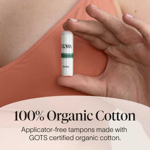 Cora Organic Cotton Non-Applicator Tampons - Ultra-Absorbent, Hypoallergenic, 36 Count - Image 5