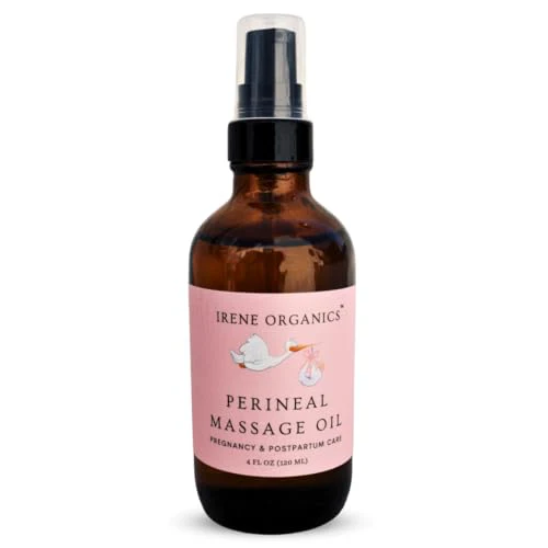 Irene Organics Baby Massage Oil - Prevents Tearing, All Natural Ingredients - 4oz Spray