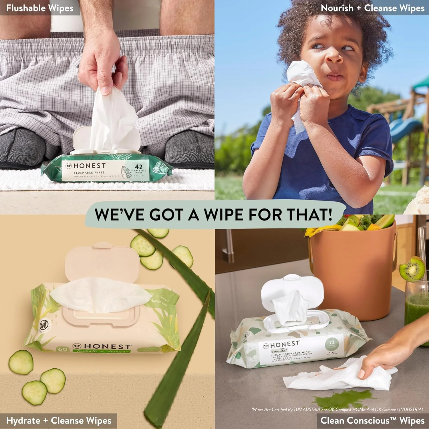 The Honest Company Flushable Wipes - Hypoallergenic, EWG Verified, 99% Water, Fragrance-Free - 126 Count - Image 8