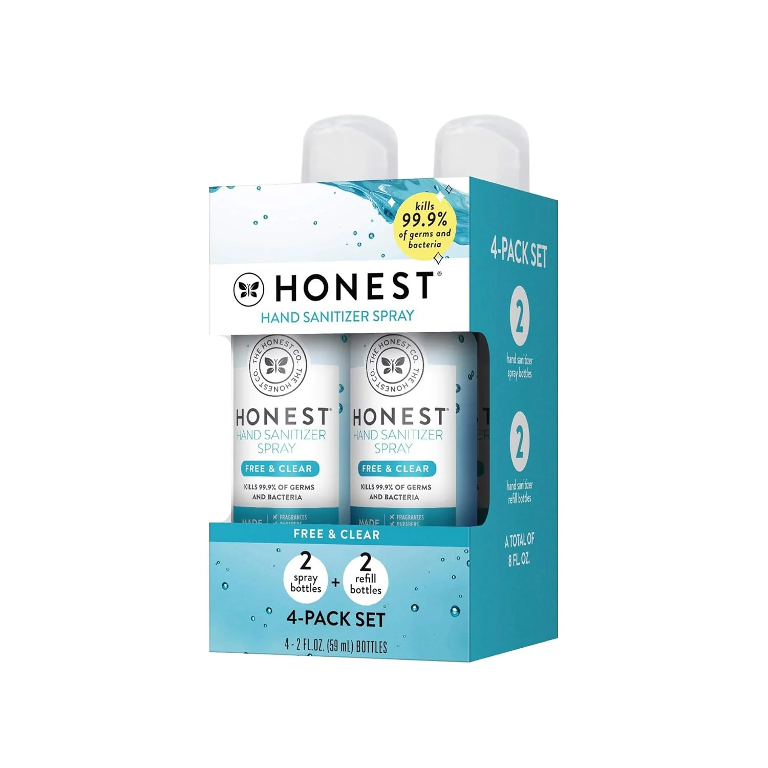 The Honest Company Hand Sanitizer Spray - Kills 99.9% Germs, Hypoallergenic, Moisturizing - 4x2fl oz - Image 10