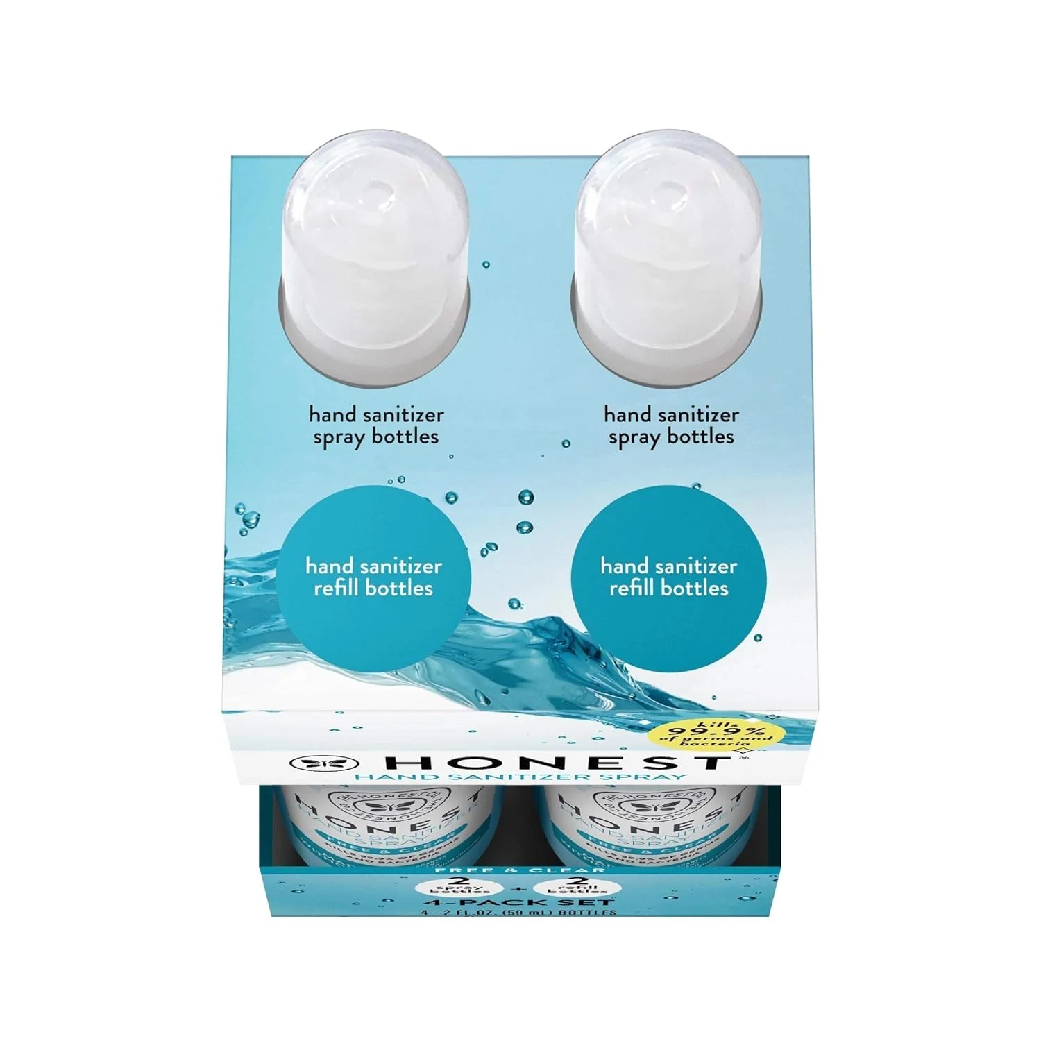 The Honest Company Hand Sanitizer Spray - Kills 99.9% Germs, Hypoallergenic, Moisturizing - 4x2fl oz - Image 11