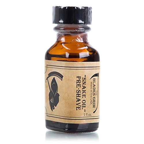 The Blades Grim Pre-Shave Oil - Hydrates Skin, Lifts Hair, All Natural - 1oz Drip Top Bottle