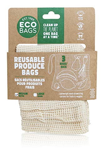 ECOBAGS Organic Cotton Produce Bags - Biodegradable, GOTS Certified, Set of 6, 10"x12" - Image 2