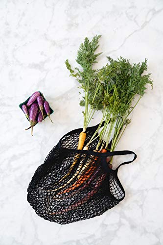 ECOBAGS Reusable String Bag - Biodegradable Cotton, GOTS Certified, Pack of 3, Black - Image 2