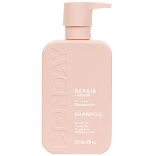 MONDAY HAIRCARE Repair Shampoo - Nourishing Keratin & Coconut Oil for Dry Hair - 12oz
