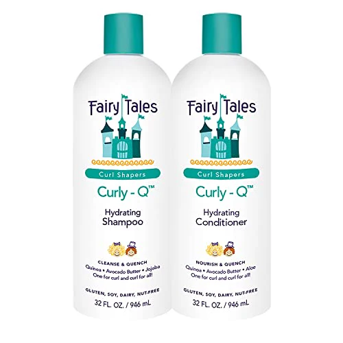 Fairy Tales Curly-Q Kids Shampoo & Body Wash - Nourishes Curls, Gluten & Nut Free - 32oz