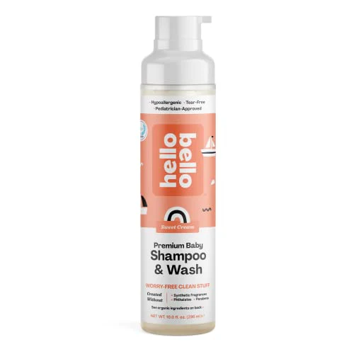 Hello Bello Kids Shampoo & Body Wash - Gentle, Hypoallergenic, Vegan, Lavender & Sweet Cream - 10oz
