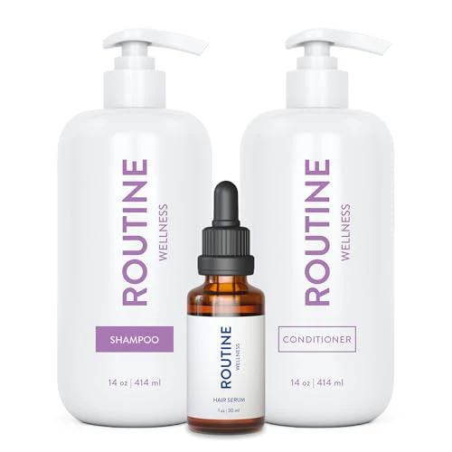 Routine Wellness Shampoo & Conditioner Set - Strengthens Thinning Hair, Vegan - Lilac & Gardenia - Image 4