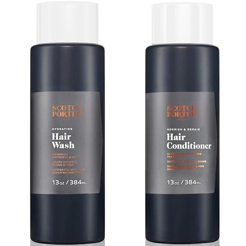 Scotch Porter Hair Care Set - Nourishing Conditioner & Hydrating Wash, Vegan - 13oz Each