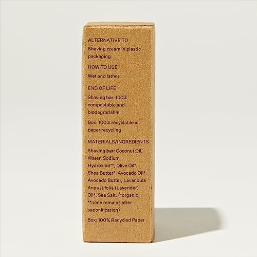 Package Free Shave Bar - Nourishing Lavender Scent, TSA Approved, 3.5oz, Natural Ingredients - Image 2
