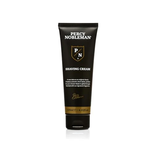 Percy Nobleman Shaving Cream - Luxurious Thick Lather, Vegan, Signature Amber Scent - 125ml