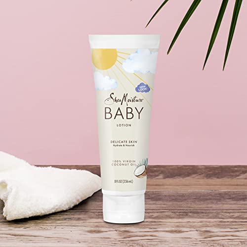 SheaMoisture Baby Lotion - Hydrating Coconut Oil & Shea Butter, Gentle for Sensitive Skin - 8oz - Image 6
