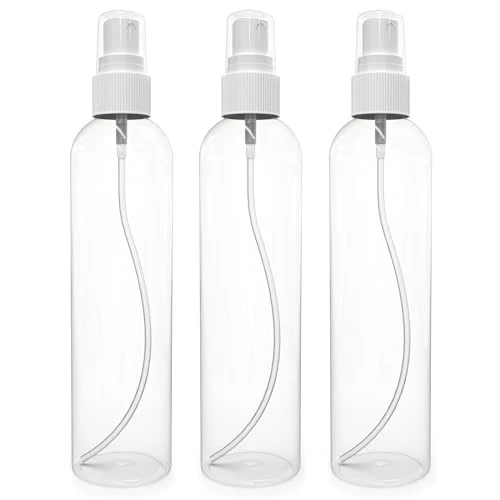BRIGHTFROM Fine Mist Spray Bottles - Versatile, Refillable, Travel-Friendly - 8oz, Pack of 3