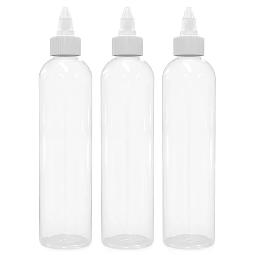 BRIGHTFROM 8 OZ Squeeze Applicator Bottles - BPA-Free, Leak-Proof Nozzle, Refillable - Pack of 3