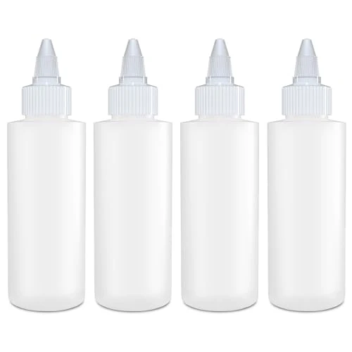 BRIGHTFROM Squeeze Bottles - Versatile for Sauces & Crafts, BPA-Free, Leak-Proof - 4 Pack, 4oz