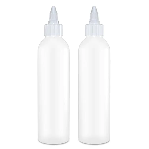 BRIGHTFROM 6oz Squeeze Bottles - Leak-Proof, BPA-Free, Reusable for Condiments & Crafts - 2 Pack
