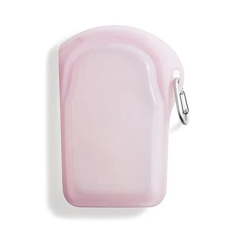 Stasher Silicone Storage Bag Set - Fresh Food Keeper, BPA-Free, 3 Bags in Pink & Aqua - Image 2