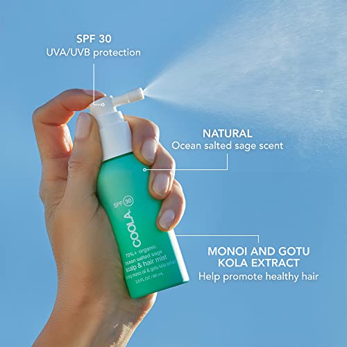 COOLA Scalp Spray & Hair Sunscreen Mist - UV Protection, 70% Organic, Ocean Salted Sage - 2 Fl Oz - Image 2