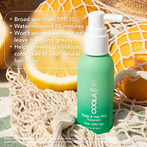 COOLA Scalp Spray & Hair Sunscreen Mist - UV Protection, 70% Organic, Ocean Salted Sage - 2 Fl Oz - Image 4