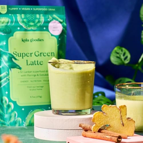 Kola Goodies Super Green Latte - Supports Mental Clarity, No Sugar, Vegan - 18 Servings - Image 2