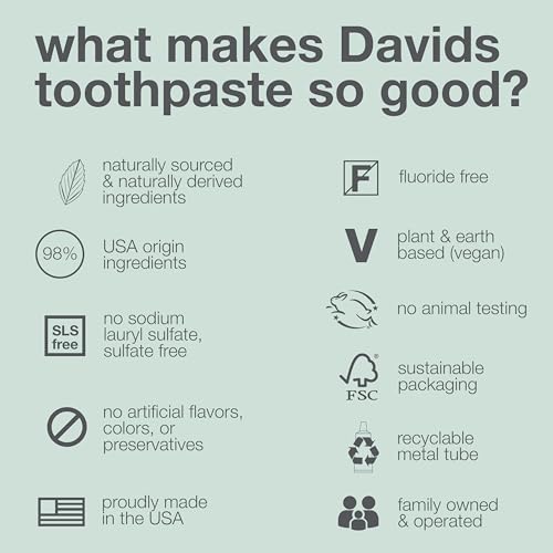 Davids Fluoride Free Toothpaste - Whitens Teeth, Promotes Enamel Health, Natural Flavor - 5.25oz - Image 9