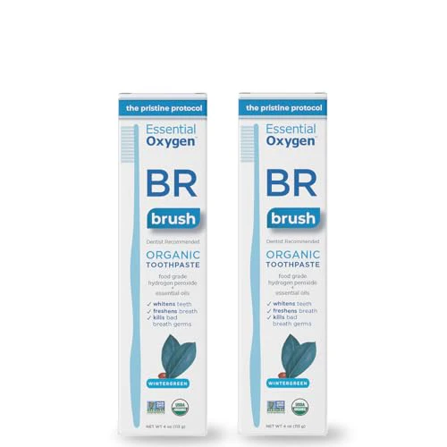 BR Organic Toothpaste - Gum & Enamel Protection, Brightening, Organic Ingredients - Wintergreen