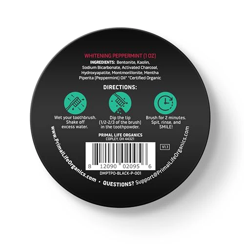 Primal Life Organics Dental Care Tool - Lasting Clean, Organic Ingredients - Black Peppermint, 1oz - Image 2