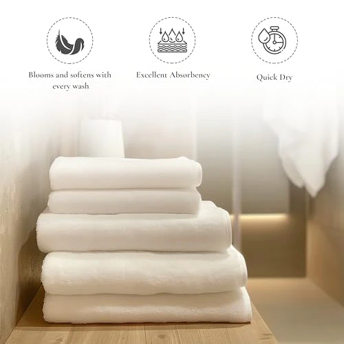 Sleep & Beyond Organic Cotton Terry Towel Set - Soft, Absorbent, GOTS & Oeko-Tex Certified - 4pcs - Image 2