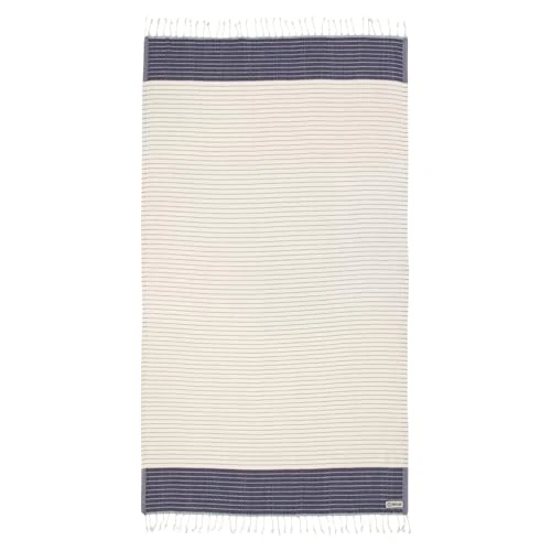 Sand Cloud Turkish Beach Towel - Sand-Free, Fast-Drying, 100% Organic Cotton - 37x69 Navy