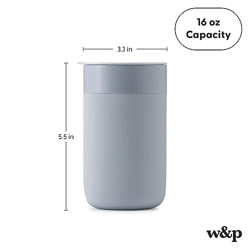 W&P Porter Ceramic Mug - Durable, BPA-Free, Portable for Coffee & Tea - Charcoal, 16oz - Image 4
