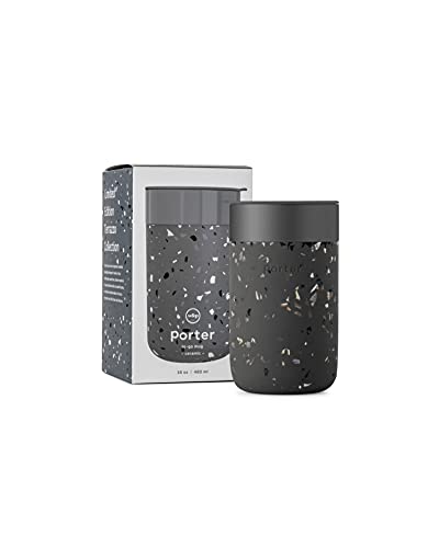 W&P Porter Ceramic Mug - Stylish, Durable Design, BPA-Free Lid, 16oz, Terrazzo Charcoal - Image 4