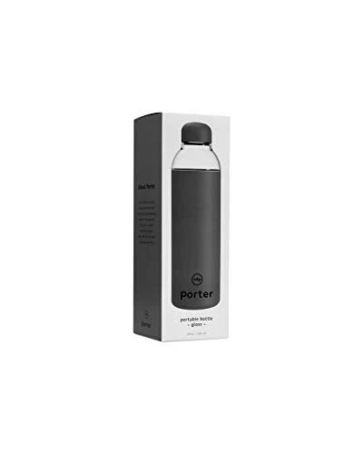 W&P Porter Glass Water Bottle - Healthy Hydration, BPA-Free, Portable, 20oz - Charcoal - Image 4