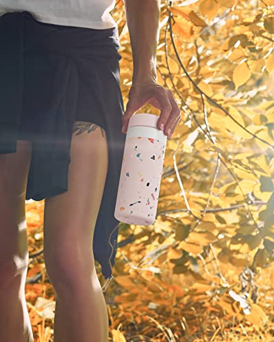 W&P Porter Insulated Water Bottle - Pure Ceramic Coating, Leakproof, 16 oz Blush Terrazzo - Image 4