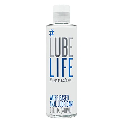 Lube Life Water-Based Anal Lubricant - Silky Smooth, Natural Ingredients, Non-Staining - 8 Fl Oz