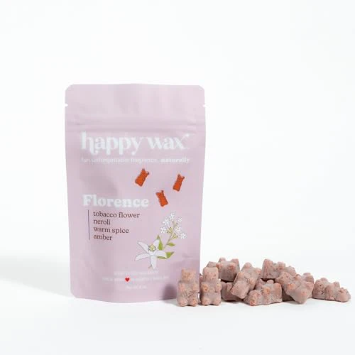 Happy Wax Florence Bear Wax Melts - Natural Essential Oils, Long-Lasting Aroma - 8 oz Pouch