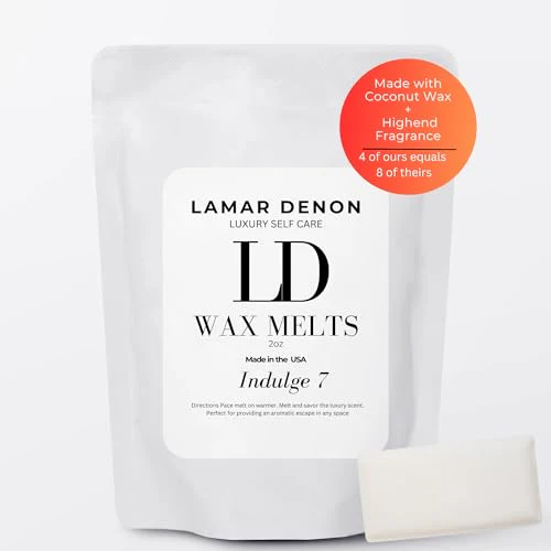 Indulge 7 Coconut Wax Melts - Dark Chocolate Leather Musk, Long-Lasting Aroma - 4 Count